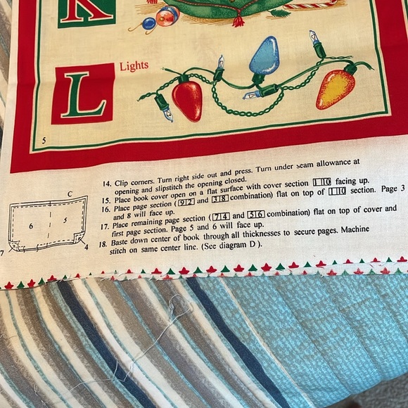 Fabric Cranston Print Works Co. “ABC Christmas Fabric Book Material” - Picture 6 of 7